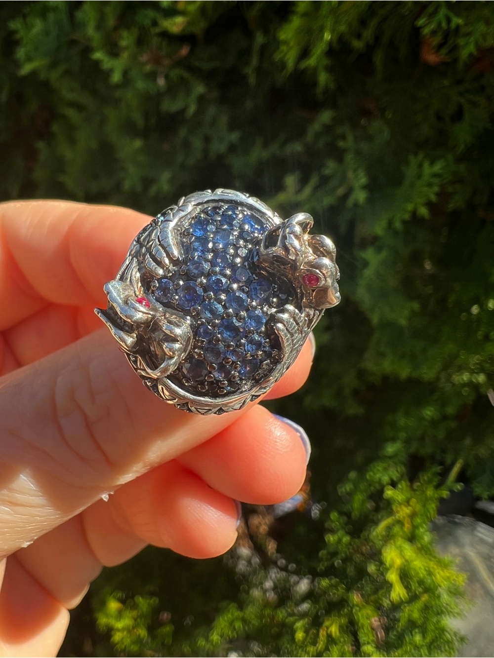 John Hardy Dragon Ring Blue Sapphire